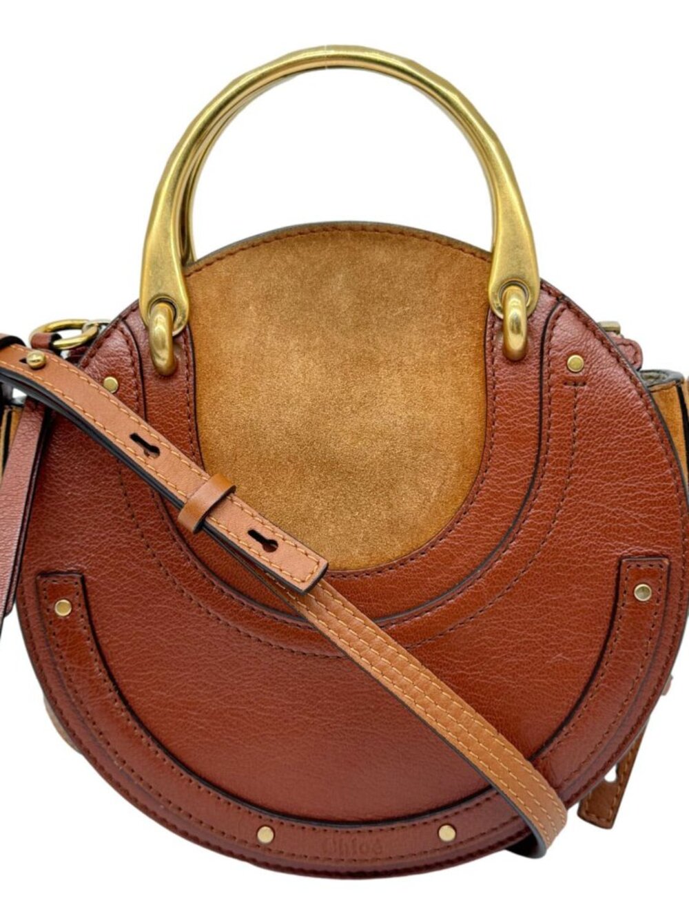 Chloe  Pixie Small Calfskin Suede Leather Crossbody Bag Brown